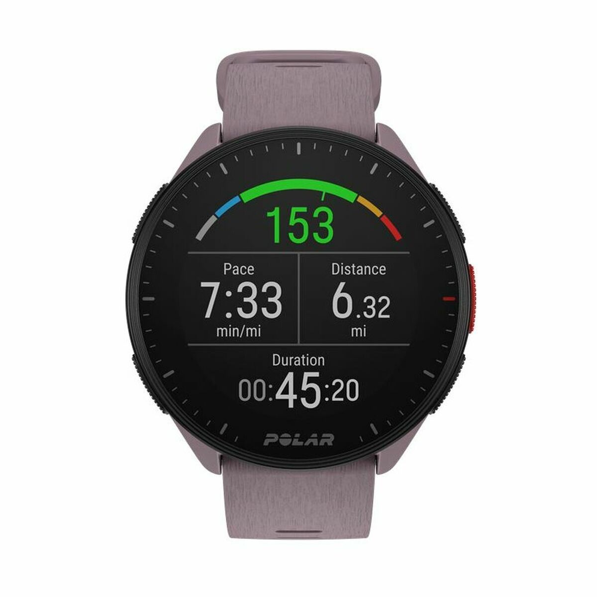 Smartwatch com Pedómetro Running Polar Roxo 1,2"