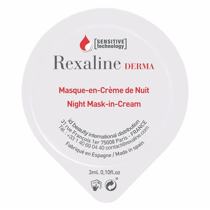 Rexaline Derma Feuchtigkeitsspendende Nachtmaske 3 ml x 6 Empfindliche Haut