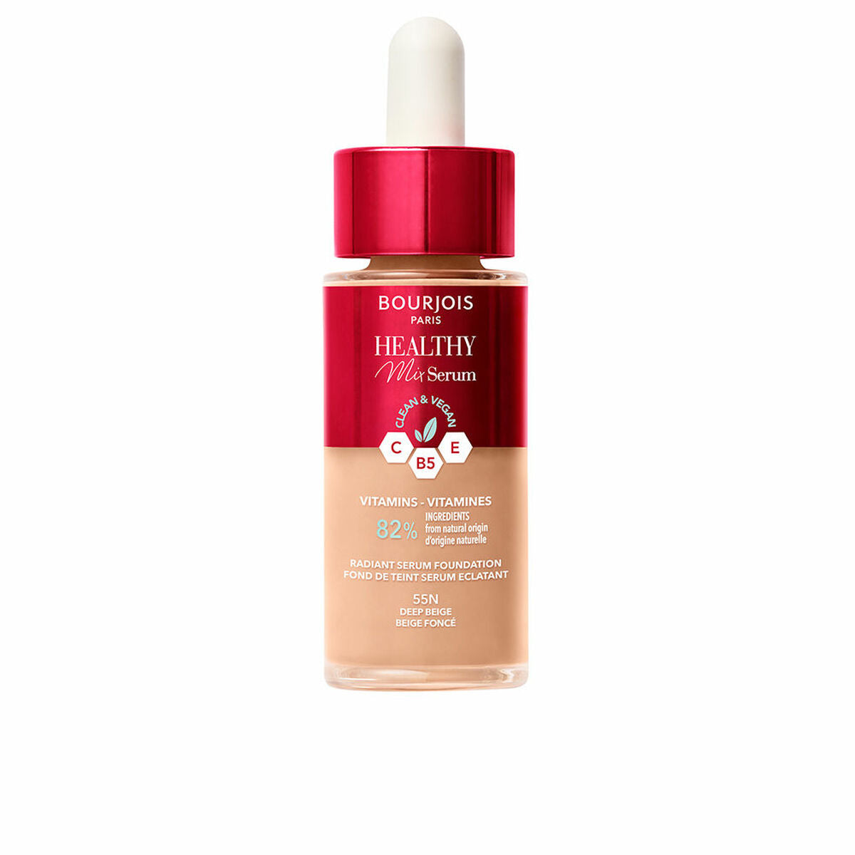 Base de Maquilhagem Fluida Bourjois Healthy Mix Sérum Nº 55N Deep beige 30 ml