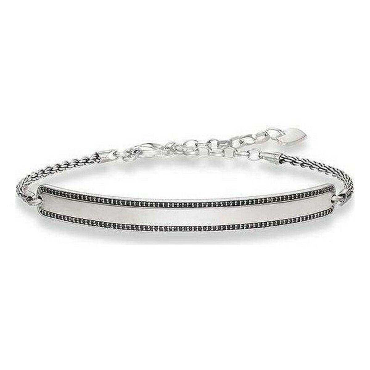 Thomas Sabo Unisex-Armband LBA0009-643-11 Silber Schwarz 19 cm 15-18 cm