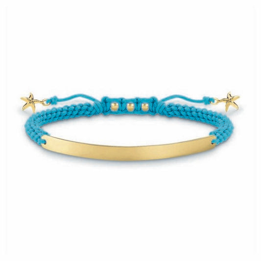 Bracelete feminino Thomas Sabo LBA0060-848-1 Azul Prata Dourado