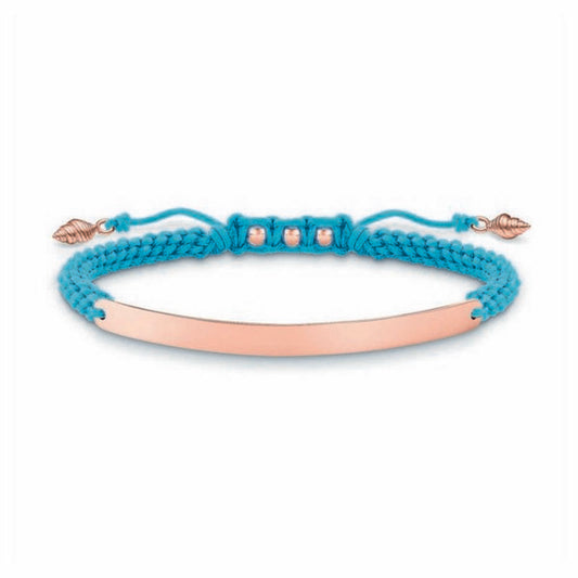 Bracelete feminino Thomas Sabo LBA0062-597-1 Azul Ouro rosa Prata