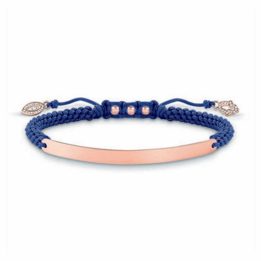 Bracelete feminino Thomas Sabo LBA0068-898-1 Azul Ouro rosa Prata