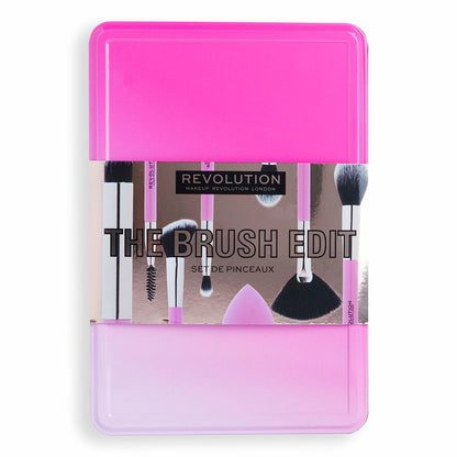 Conjunto de Pincéis de Maquilhagem Revolution Make Up The Brush Edit Cor de Rosa 8 Peças