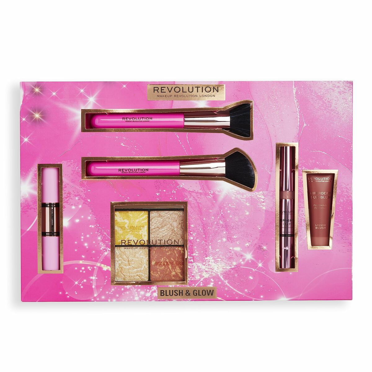 Conjunto de Maquilhagem Revolution Make Up Blush & Glow 6 Peças