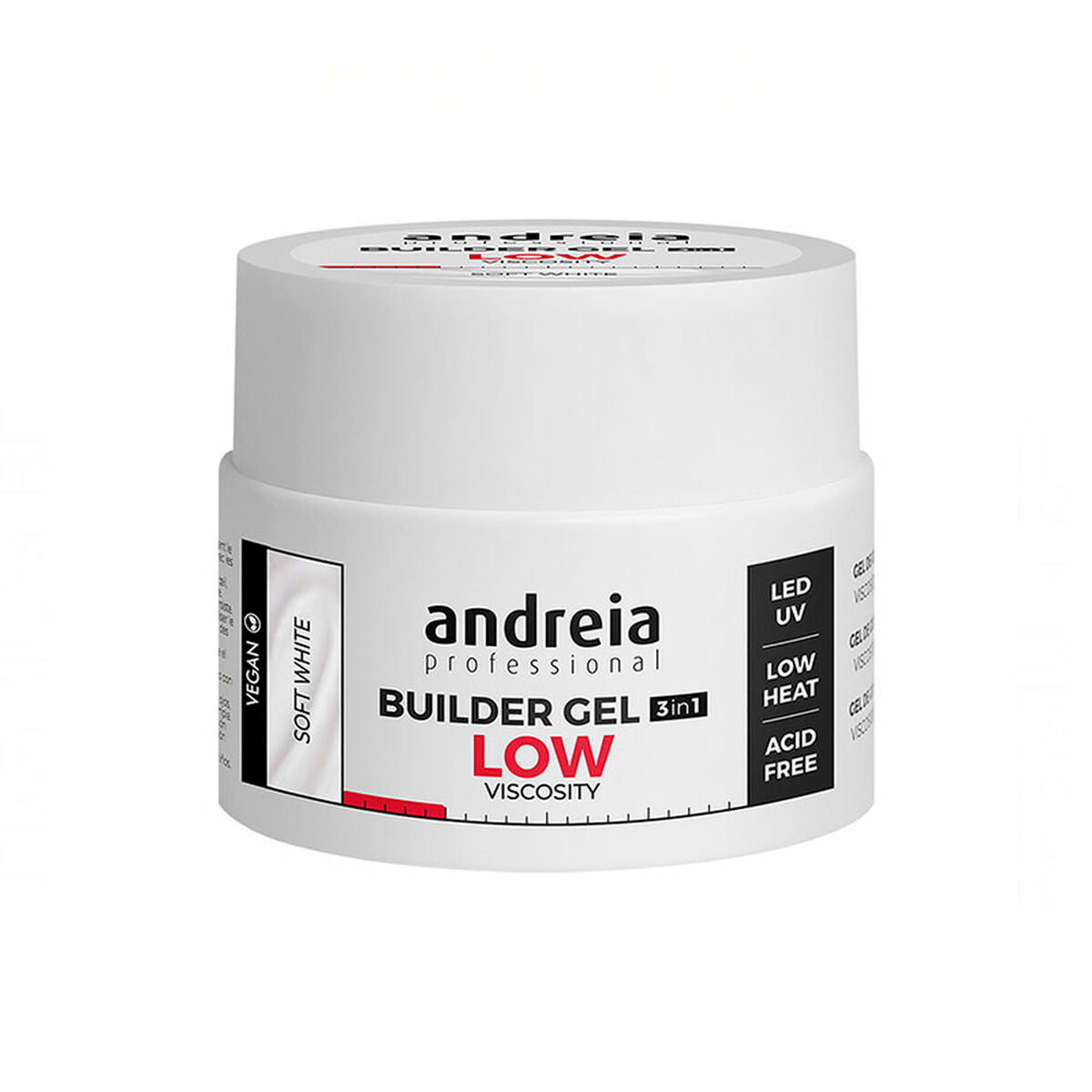 Verniz de unhas em gel Builder Low Viscosity Andreia Professional Builder Branco (44 g)