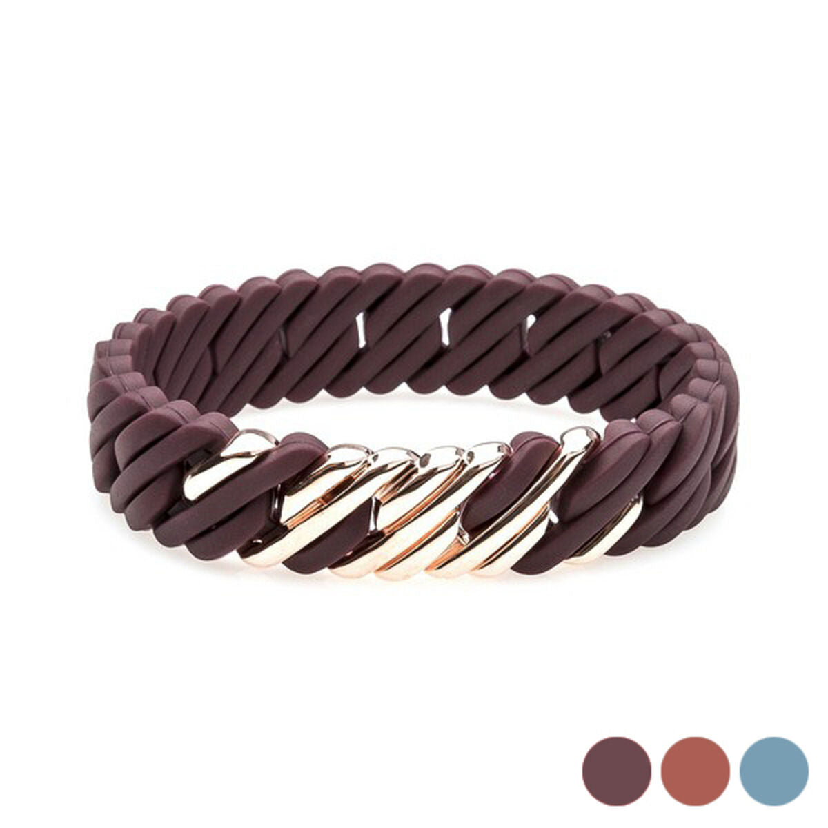 Bracelete feminino TheRubz Silicone Aço inoxidável Aço/Silicone