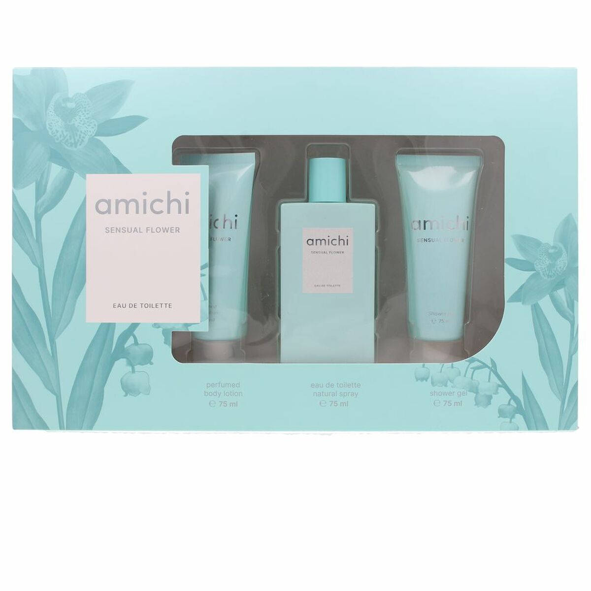 Conjunto de Perfume Mulher Amichi Sensual Flower 3 Peças