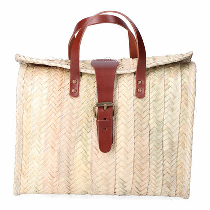 Mala EDM Milan 32 x 26 cm Folha de palma Fivela Pele