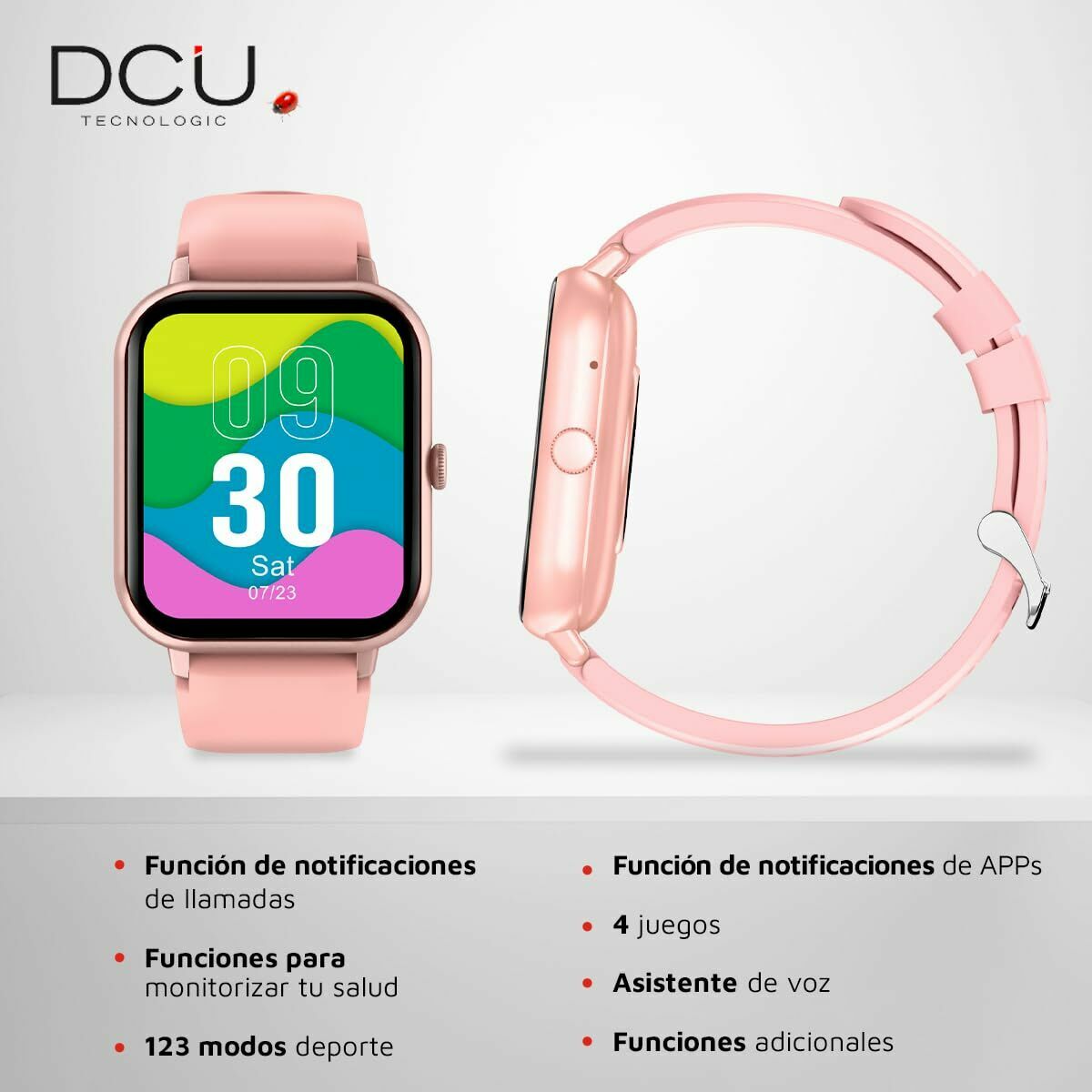 Smartwatch DCU CURVED GLASS PRO Cor de Rosa