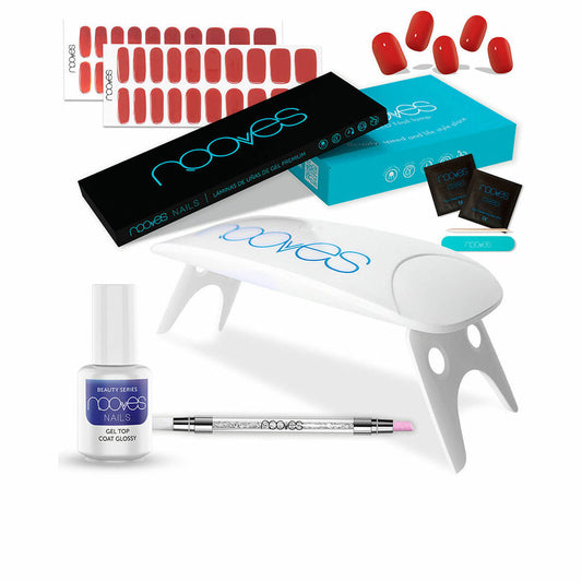 Set de manicure Nooves Premium Vermelho Lâminas de gel para unhas 8 Peças