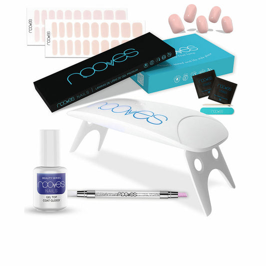 Set de manicure Nooves Premium Rosa Claro Lâminas de gel para unhas 8 Peças