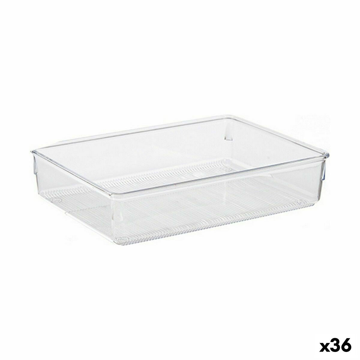 Organizador de Gavetas Multiusos Transparente Plástico 24 x 5,5 x 15,8 cm (36 Unidades)