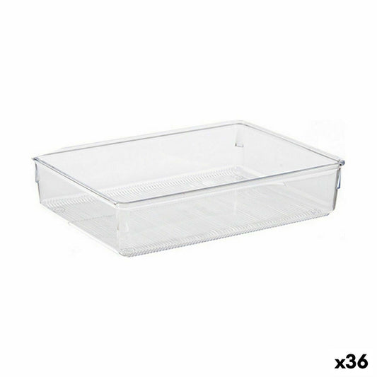 Organizador de Gavetas Multiusos Transparente Plástico 24 x 5,5 x 15,8 cm (36 Unidades)