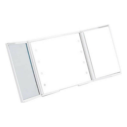 Espelho de Bolso Leve LED Branco ABS 1,5 x 9,5 x 11,5 cm (12 Unidades)